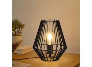 0699922739695 - Goeco - Metallkäfigtischlampe dekorative Nachtlampe E27 Retro -Nachtlicht schwarze Retro -Nachtlampe für Schlafzimmer Wohnzimmer Schlafsaal