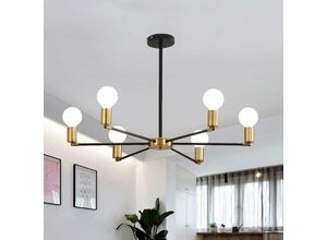 0699922944532 - Aiskdan - Lustre Industriel Suspension Luminaire Vintage 6 têtes Plafonnier Lampe Sputnik en métal pour salle à manger salon sans Ampoules