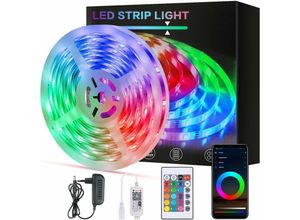 0699923209371 - Delaveek - led Strip rgb Set 5m 150 LEDs Streifen mit Fernbedienung IP65 Wasserdicht Selbstklebend led Strips Flexibel led Band led Leiste für