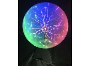 0699925380801 - Boule de plasma Boule magique 2 en 1 activé par contact et voix Diamètre 15cm 3 Lumières de couleur