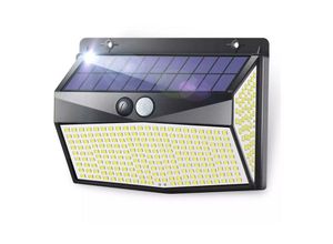 0699926964369 - Schwarze Solar-Außenwandleuchte - 318 LEDs Bewegungssensor 3 Modi IP65 wasserdicht Energieeffizienzklasse a+ für Außenbeleuchtung - Comely