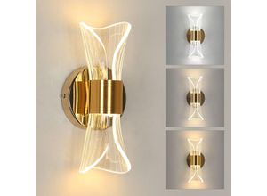 0699929531551 - Comely - led Wandleuchte für Innenbereich 12W Moderne Dimmbare Wandleuchte Acrylic Metal Lighting Goldene Leuchte für Wohnzimmer Flur Schlafzimmer