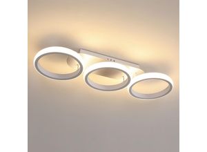 0699931601648 - Comely - Moderne 30W LED-Deckenlampe Warmes Licht 3000K Kreative 3-Ring-Leuchte 53CM Ideal für Wohnzimmer Schlafzimmer Flur Esszimmer