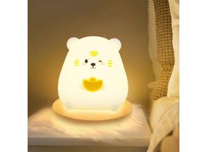 0699931617212 - COMELY LED Kinder-Nachtlicht Niedliche Tiger Nachttischlampe Wiederaufladbare 3-Farbige Kinder-Nachtlicht aus Weichem Silikon Geschenke für Babys