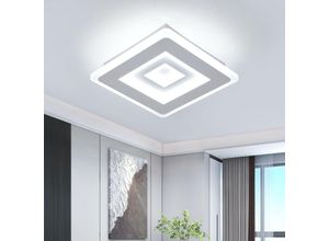 0699931778500 - Led Deckenleuchte Quadratisch Modern Deckenlampe 28W 3150LM Weißes Acryllicht für Wohnzimmer Flur Arbeitszimmer 20CM - Warmweißes Licht 3000K