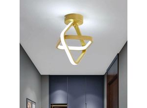 0699932733980 - Aiskdan - Plafonnier led 24W Lampe de Plafond Moderne en Métal Or Carré Luminaire éclairage Plafond pour Décoratif Salon Salle à Manger Chambre