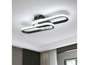 0699932977131 - Delaveek - LED-Deckenleuchte modernes Design kühles Weiß 6000K Deckenlampe 32W für Wohnzimmer Schlafzimmer Esszimmer Büro Schwarz