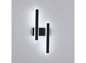 0699933439706 - Comely - Innen led Wandlampe 32W 3600LM Schwarz Moderne Wandlampe led Nachttischlampe für Wohnzimmer Schlafzimmer Büro Treppe Flur (Kaltweißes Licht