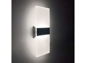 0699934423070 - Applique Murale led Interieur 12W Moderne Lampes murales en Acrylique pour Chambre Salon Balcon Porche Bureau Hôtel et Couloir (Blanc Froid 6500K)