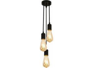 0699934584290 - Aiskdan - Suspension Luminaire Vintage Industrielle 3 Lampes Lustre en Fer Lampe Plafonnier Noir Créatif E27 pour Chambre Cuisine Salon (sans