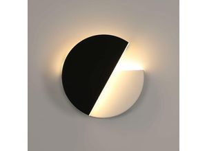 0699934665937 - Delaveek - Moderne LED-Wandlampe (Schwarz kreisförmige Form warmes Weiß 8W 220V drehbar)