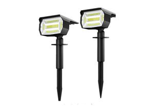 0699935436475 - 2er Set Solar-Außenstrahler 48 LED-Solar-Außenleuchten IP65 wasserdicht einstellbarer 180° Solar-Projektor mit 3 Beleuchtungsmodi kaltweißes