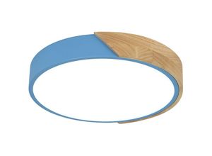 0699937213708 - Blaue LED-Deckenlampe aus Holz24W 6500K Modernes Design Ø305CM für Schlafzimmer Küche Wohnzimmer Balkon und Korridor - Aiskdan