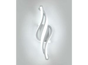 0699937496569 - Delaveek - led Wandleuchte Moderne Spiralform Wandlampe Kaltweiß 6000K Für Schlafzimmer Wohnzimmer Flur Diele Weiß