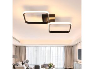 0699937682122 - Moderne LED-Kronleuchter 36W Schwarz Acryl-Deckenleuchte geometrisches Design Deckenleuchte für Wohnzimmer Schlafzimmer Flur Küche - warmweißes