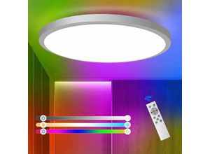 0699938672177 - 24W Dimmbare LED-Deckenlampe Wasserdichte RGB-Leuchte 2700lm Fernbedienung Ideal für Wohnzimmer Schlafzimmer Badezimmer - Comely