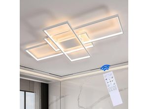 0699938873499 - Aiskdan - Weiße dimmbare LED-Deckenleuchte 105cm Wohnzimmerlampe mit Fernbedienung Minimalistisches Design aus Acryl Beleuchtung für Schlafzimmer und