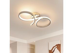 0699939228878 - COMELY Deckenleuchte LED 28W 3150LM Moderne Leuchte mit Zwei Silbernen Ringen Deckenbeleuchtung für Schlafzimmer Esszimmer Wohnzimmer Küche