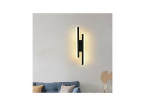 0699940153541 - LED-Wandleuchte 16W Warmes Licht 3000K Moderne Acryl-Lampe für Innenräume Schlafzimmer Wohnzimmer Flur Treppe Schwarz - Aiskdan