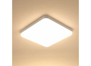 0699940545124 - Goeco - led Deckenleuchte Warmweiß 3000K Quadrat 25x25cm Deckenleuchte für Badezimmer Wasserdicht IP54 Für Bad Schlafzimmer Wohnzimmer Küche