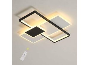 0699941107987 - Aiskdan - Moderne led Deckenleuchte 46W 3680lm dimmbare led Deckenleuchte für Wohnzimmer Schlafzimmer Küche 50cm eckig minimalistisch schwarz weiß