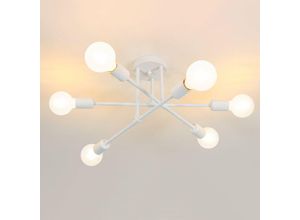 0699941344641 - Goeco - Moderne LED-Deckenleuchte Retro-Pendelleuchte Vintage-Lüster mit 6 Lichtern E27-Fassung Metall-Lampe für Wohnzimmer Schlafzimmer Küche