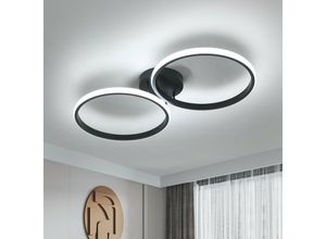 0699941526283 - Comely - 30W LED-Deckenlampe Schwarzes Ringkreuz Hochwertiges Aluminium Weißes Licht 6000K