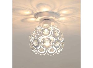 0699943420022 - Aiskdan - Plafonnier Cristal Moderne Suspension Lustre en Cristal Semi encastré E27 Convient à Léclairage Intérieur Décoration Salon Chambre