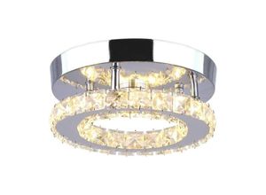 0699944006430 - Delaveek - Moderner Kristall-Kronleuchter für Schlafzimmer Kristall-Deckenleuchte 16 w Ø20 cm LED-Deckenleuchte Flur Küche drei Modi 3000–6500 k