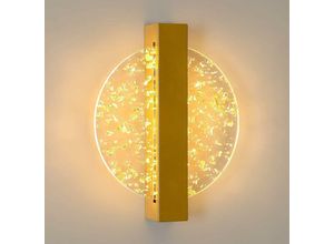 0699944132801 - Goeco - LED-Wandleuchte 12 w 1500 lm moderne Innenwandleuchte aus Aluminium goldene runde Acryl-Innenwandleuchte für Wohnzimmer Schlafzimmer