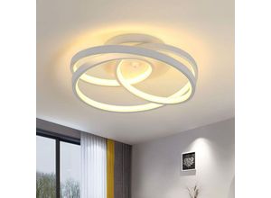 0699944236592 - Goeco - Runde Deckenleuchte moderne led Deckenleuchte mit 3 Ringen Acryl Metall-Pendelleuchte geeignet für Wohnzimmer Schlafzimmer Esszimmer