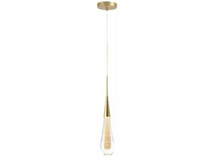 0699945140881 - Suspension LED Lustre en Verre Goutte dEau Créatif Plafonnier LED Moderne en Verre Doré pour Chambre Salle à Manger Cuisine Salon Lumière Chaude