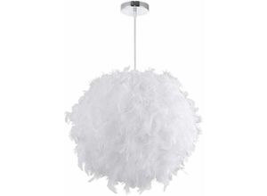 0699949005476 - Aiskdan - Lustre Suspension luminaire en plume blanche design forme sphère E27 40W pour Chambre Décoration