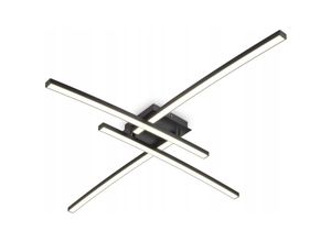 0699951058033 - LED-Deckenleuchte 34 w 74 cm moderne LED-Deckenleuchte 3000 k kaltweiße Leuchte schwarze Acryl-Deckenleuchte mit 4 Lichtröhren für Schlafzimmer