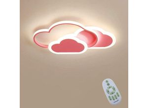 0699951887237 - Aiskdan - 32W LED-Deckenleuchte kreative Wolken-Deckenleuchte dimmbare Fernbedienung 3000K6000K L42W25H6cm Ultradünne rosa Wolken-Deckenleuchte