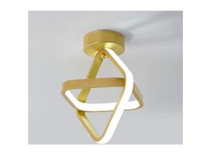 0699952500395 - Delaveek - Moderne LED-Deckenleuchte 24 w moderne Metall-Deckenleuchte goldene quadratische Leuchte Deckenbeleuchtung für Wohnzimmer Esszimmer