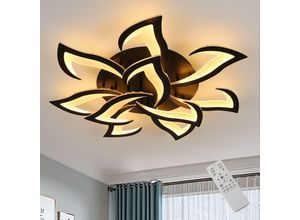 0699953611137 - 84W schwarze LED-Deckenlampe mit Fernbedienung und Anwendung Moderne Kronleuchter für Wohnzimmer Schlafzimmer Haus Elegante Innendekoration - Aiskdan