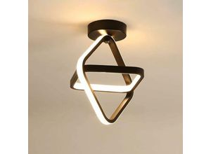 0699953712896 - Plafonnier led Lampe de Lustre moderne noir Plafonnier de couloir carrée 24W 2700LM pour Couloir Balcon 3000K Lumière blanche chaude diamètre 22CM