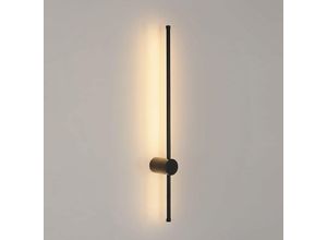 0699954412184 - Goeco - LED-Wandleuchte 80cm Moderne Linienform Wandleuchte 360° drehbar Warmweiß 3000K Für WohnzimmerSchlafzimmerFlurDiele Schwarz