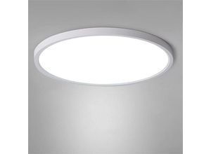 0699954589480 - Weiße runde LED-Deckenlampe Ø30cm 24WIP44 für Badezimmer Schlafzimmer Küche Flur BalkonKaltweiß 6500K - Aiskdan