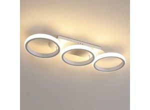 0699955311165 - Delaveek - led Deckenleuchte Modernes Design Warmweiß 3000K Kreis Ringe Deckenlampe Für Wohnzimmer Schlafzimmer Esszimmer Büro Weiß