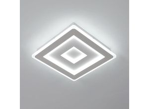 0699956037484 - Moderne quadratische LED-Deckenleuchte 42W Quadratischer Deckenstrahler aus weißem Acryl 30 cm 4725 Lumen für Schlafzimmer Wohnzimmer Flur