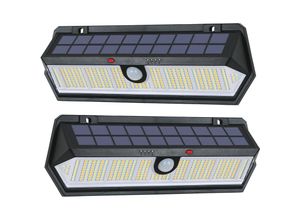 0699956258247 - COMELY Wasserdichte Outdoor-Solarlampe 315 LEDs Bewegungsmelder Gartenbeleuchtung Solarspot 3000K-7000K (2pc)