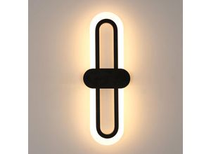 0699956828655 - Goeco - Innenwandlampe 18W 2000LM Moderne LED-Wandlampe 3000K Warmweißes Licht Schwarze Wandleuchte aus Acryl für Wohnzimmer Schlafzimmer Flur