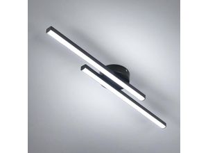 0699957341795 - Dimmbarer LED-Deckenleuchte Schwarz 17W Modernes Deckenlicht mit 2 Langen Streifen Licht Lampe 3000K-6500K Moderne Deckenleuchte für Wohnzimmer