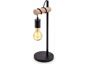 0699957517176 - Aiskdan - Tischlampe Leselampe im Retro-Design Holz & Metall Büro- und Schlafzimmerbeleuchtung Nachttischlampe für LED-Leuchtmittel E27 10W max