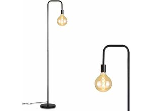 0699957798087 - COMELY Stehlampe Minimalistisches Schwarzes Metall 70 Zoll E27-Fassung Fußschalter für Wohnzimmer Schlafzimmer Büro (Birne nicht enthalten)