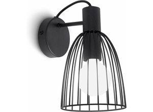 0699957877072 - Vintage Innenwandlicht E27 Industrial Wall Light Black Lampshade Metall Cage Max 60W für Korridortreppen Wohnzimmerbar (Glühbirne nicht enthalten)