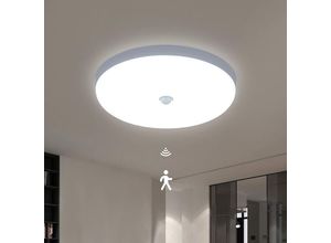 0699959842658 - Goeco - led Deckenlampe mit Bewegungsmelder 30W 6600K Moderne Deckenlampe Kaltweißes Licht Ø25CM Runde Deckenleuchte Weiß für Küche Flur Treppe