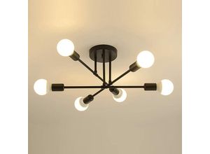 0699960284683 - Delaveek - Sputnik retro Hängelampe Indoor Hängelampe moderne Wohnzimmer Hängelampe industrielle 6 Licht Hängelampe schwarze Hängelampe E27